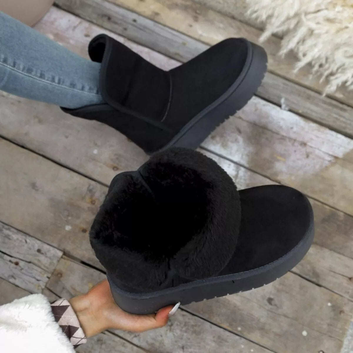 Round Toe Platform Boots Green / 36