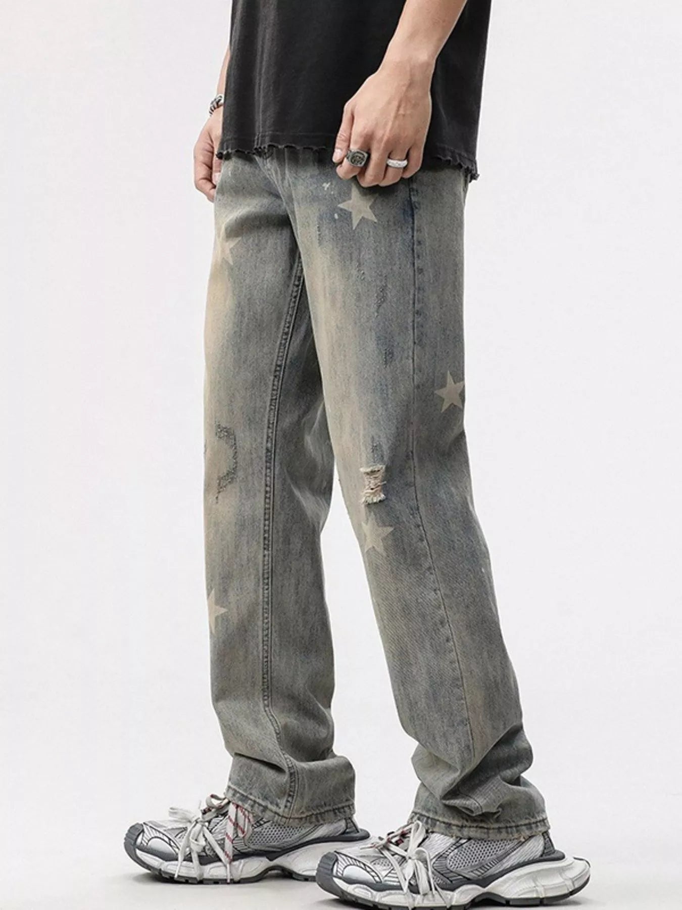 Men's Star Wide Leg Jeans Vintage Color / 28