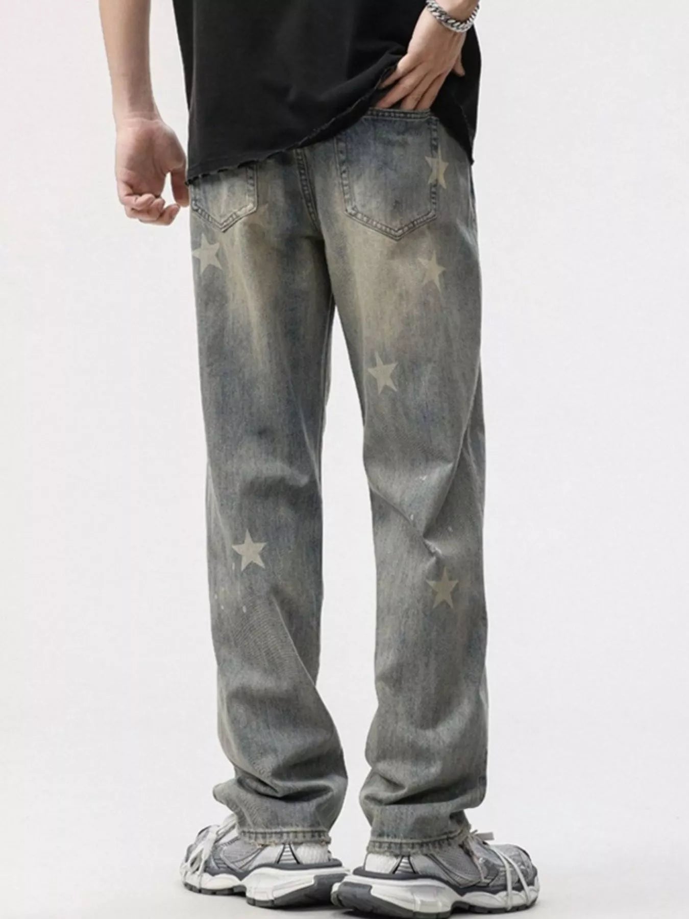 Men's Star Wide Leg Jeans Vintage Color / 28