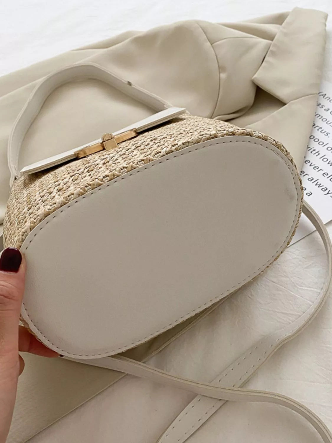 Woven Straw Crossbody Bag Pastel Blue / One Size