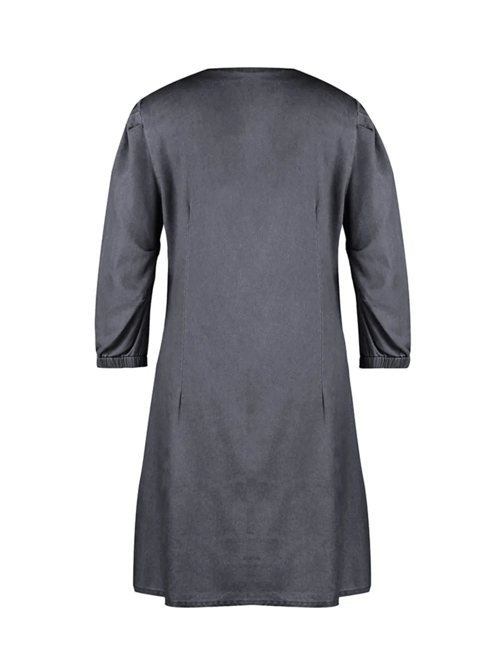 Full Size V-Neck Half Sleeve Dress Light Blue / S