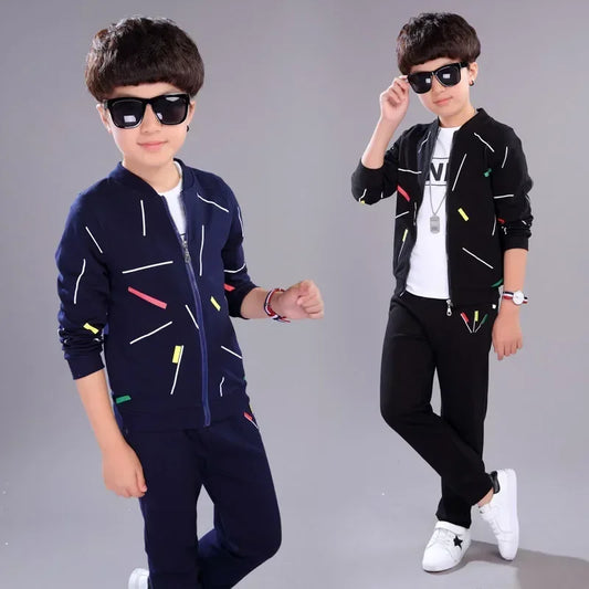 Jantiny© Big Boys 3-Piece Autumn-Winter Cotton Cartoon Tracksuit Red 2PS / 11T