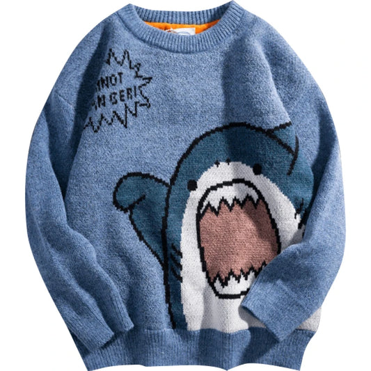 Jantiny© Kids Shark Sweater Turtleneck Black / L