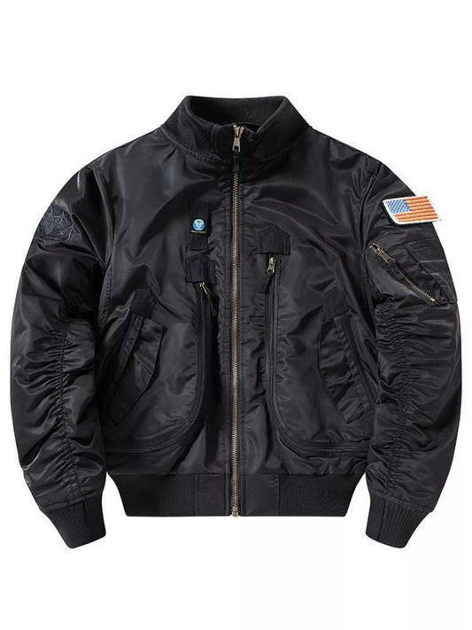 Men's Plus Size Zip Up Long Sleeve Jacket Khaki / M