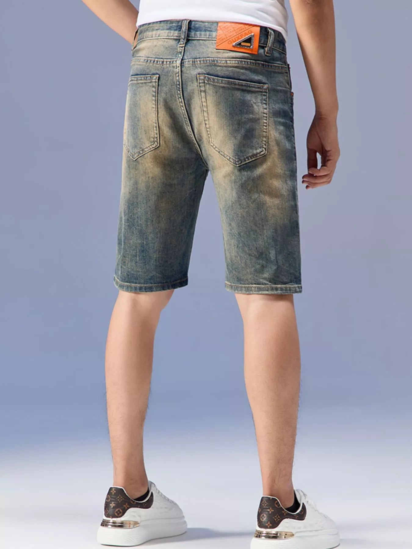 Men's Washed Denim Shorts Nano Yellow / 28