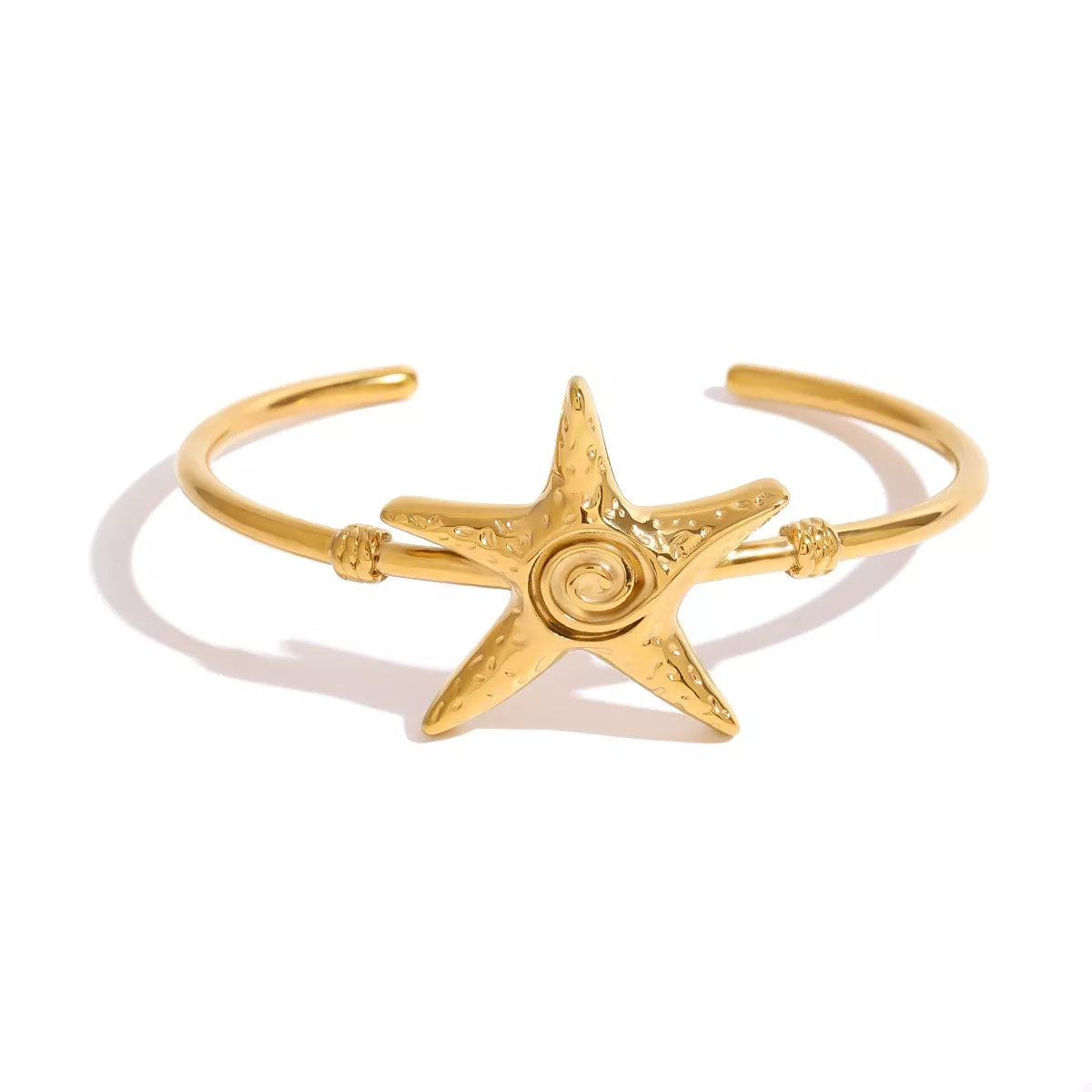 18K Gold-Plated Starfish Open Bracelet Gold / One Size