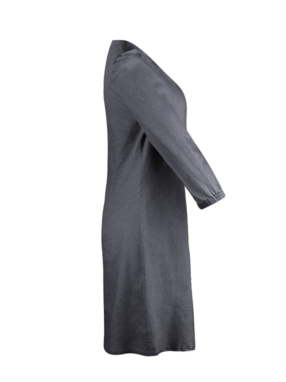Full Size V-Neck Half Sleeve Dress Light Blue / S