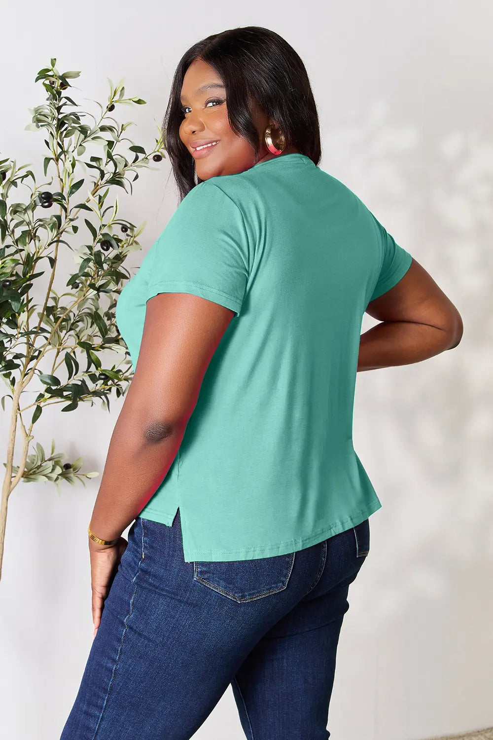 Basic Bae Full Size Round Neck Short Sleeve T-Shirt Gray / S 