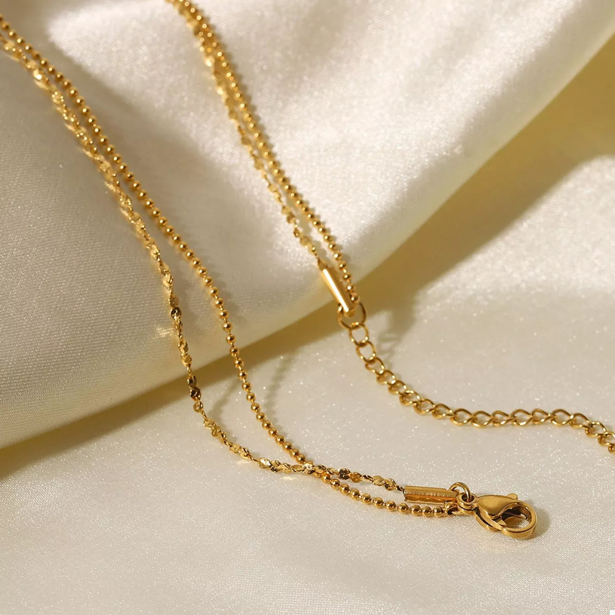 18K Gold-Plated Double Layered Necklace Gold / One Size 