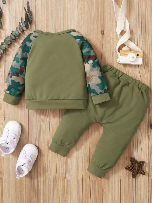 Children's Camouflage Top and Pants Set Army Green / 12-18M 
