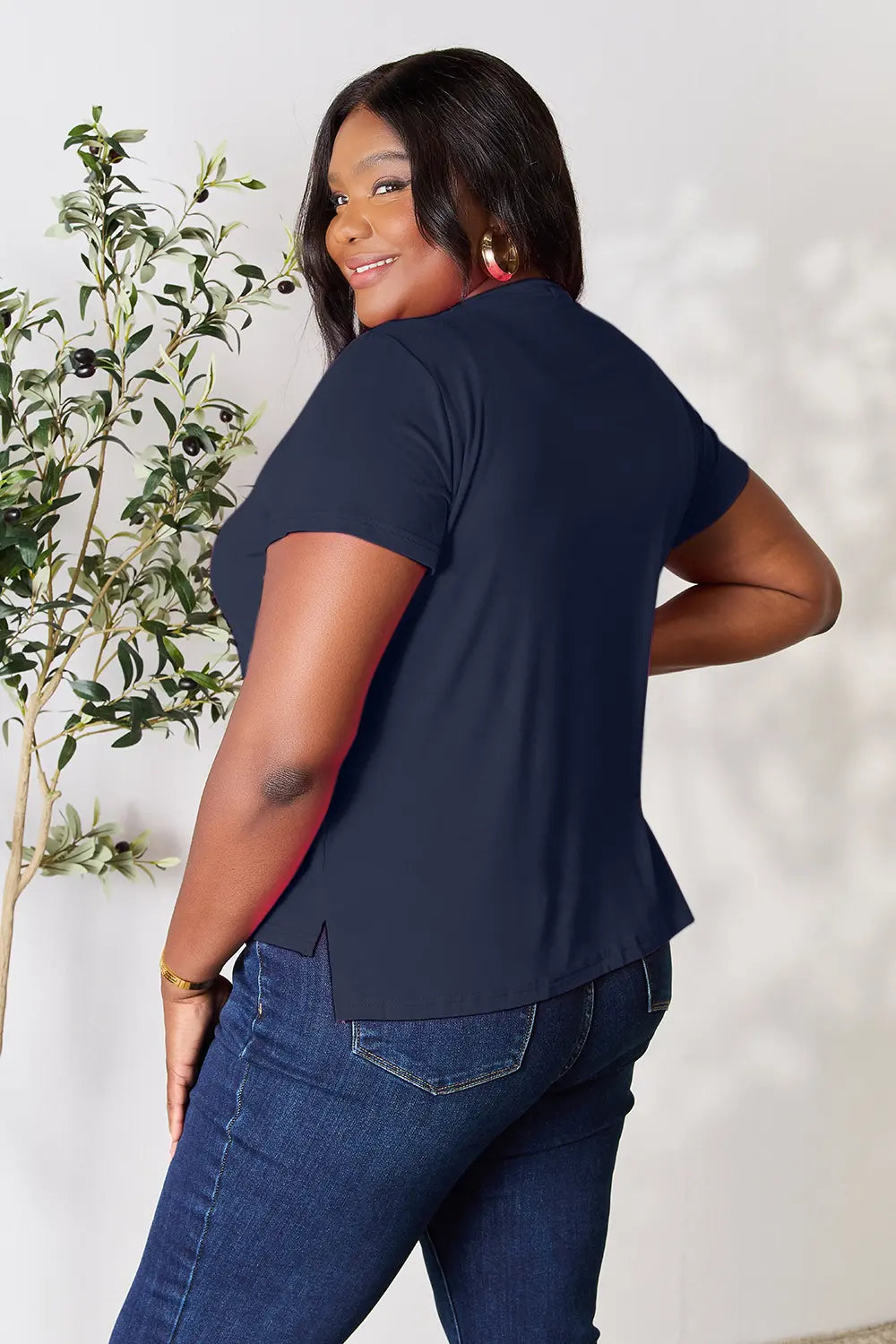 Basic Bae Full Size Round Neck Short Sleeve T-Shirt Gray / S 