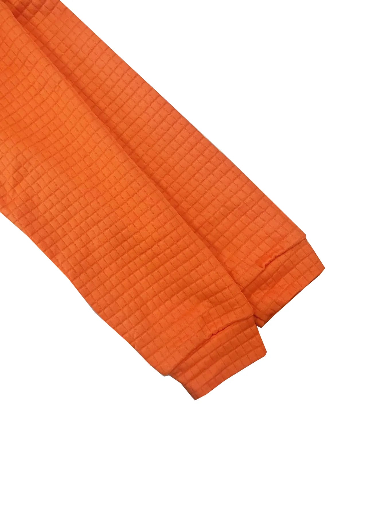 Waffle Knit Drawstring Long Sleeve Hoodie Orange / S 