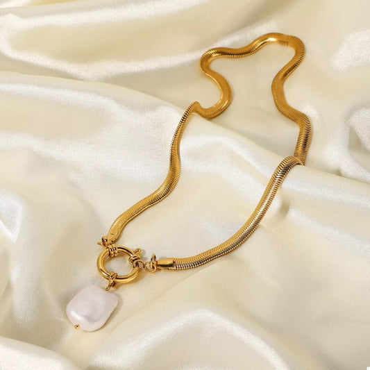 18K Gold-Plated Freshwater Pearl Pendant Necklace Gold / One Size 