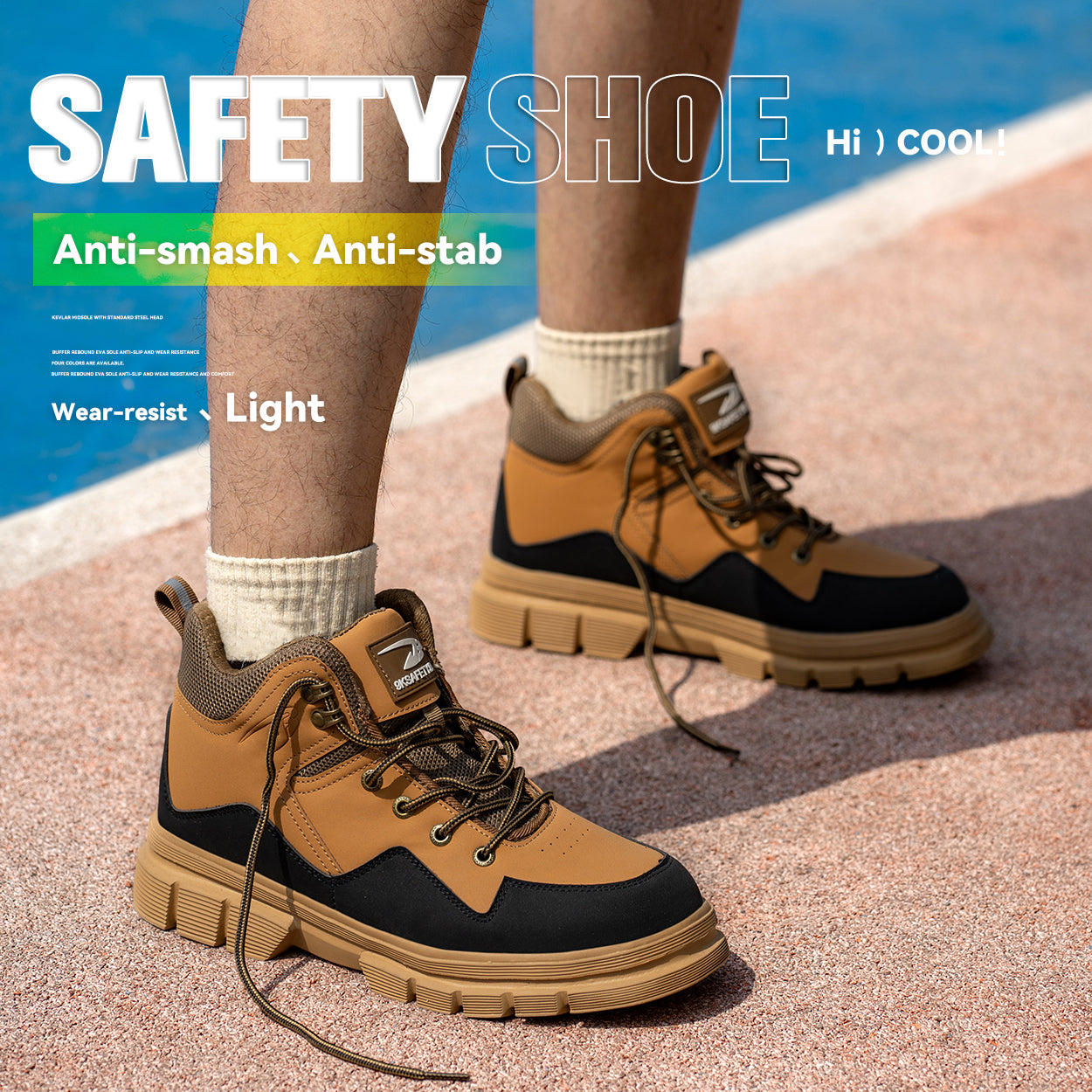 Hiking boots Plus Size Men's Classic Steel Toe & Puncture Proof Safety Shoes Comfy Non Slip Durable Industrial & Constructional Footwear 13 / Yellow 
