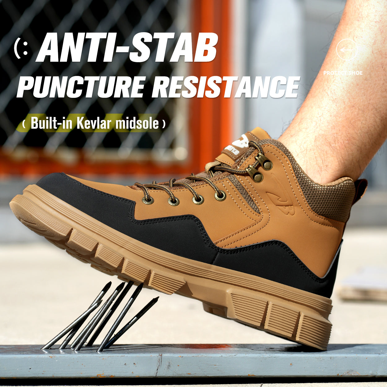 Hiking boots Plus Size Men's Classic Steel Toe & Puncture Proof Safety Shoes Comfy Non Slip Durable Industrial & Constructional Footwear 13 / Yellow 