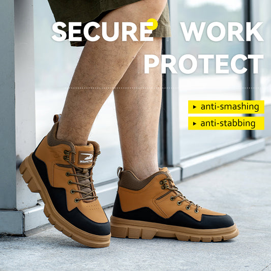 Hiking boots Plus Size Men's Classic Steel Toe & Puncture Proof Safety Shoes Comfy Non Slip Durable Industrial & Constructional Footwear 13 / Yellow 