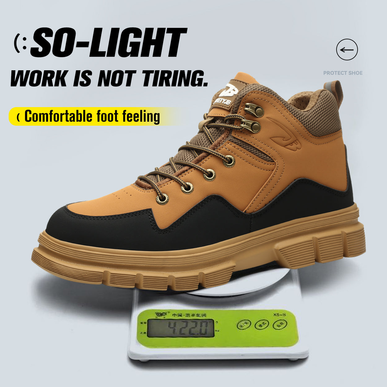 Hiking boots Plus Size Men's Classic Steel Toe & Puncture Proof Safety Shoes Comfy Non Slip Durable Industrial & Constructional Footwear 13 / Yellow 