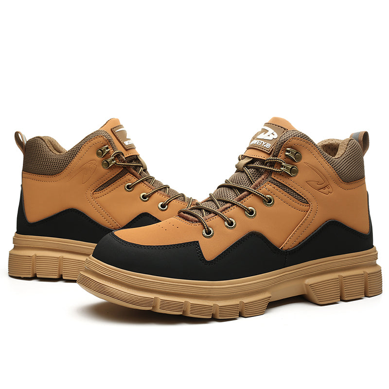 Hiking boots Plus Size Men's Classic Steel Toe & Puncture Proof Safety Shoes Comfy Non Slip Durable Industrial & Constructional Footwear 13 / Yellow 