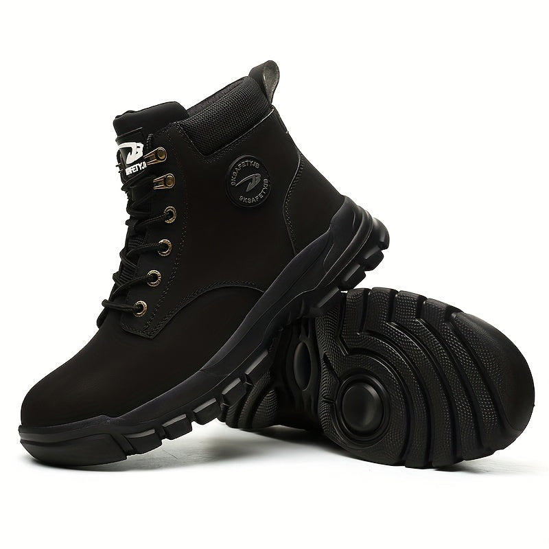 Mens Elite Steel Toe Safety Boots - High Top, Puncture-Resistant, Anti-Slip, Lace-Up Durability - Built for Industrial & Construction Work 13 / Yellow 