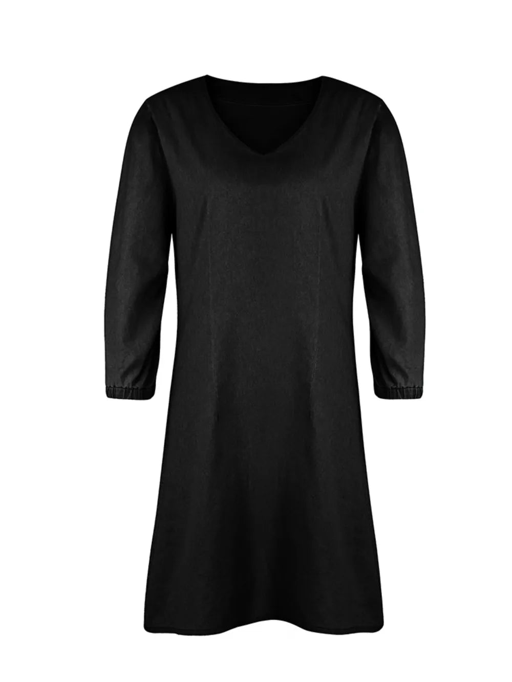 Full Size V-Neck Half Sleeve Dress Light Blue / S 