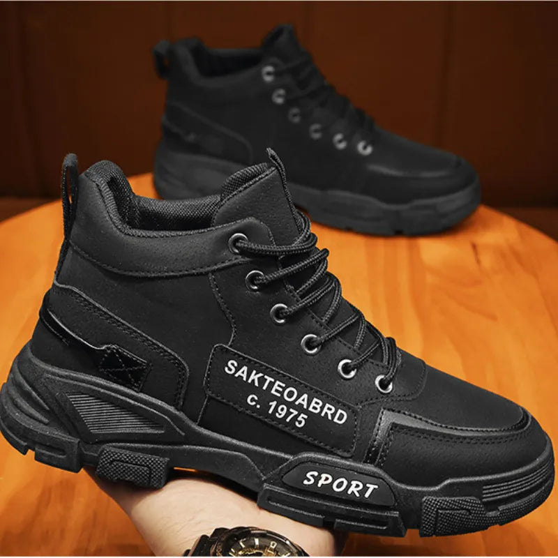 Men Boots Motorcycle Man Casual Toog Shoes Autumn High Top Sneakers Footwear atos De Hombre 43 / Khaki 