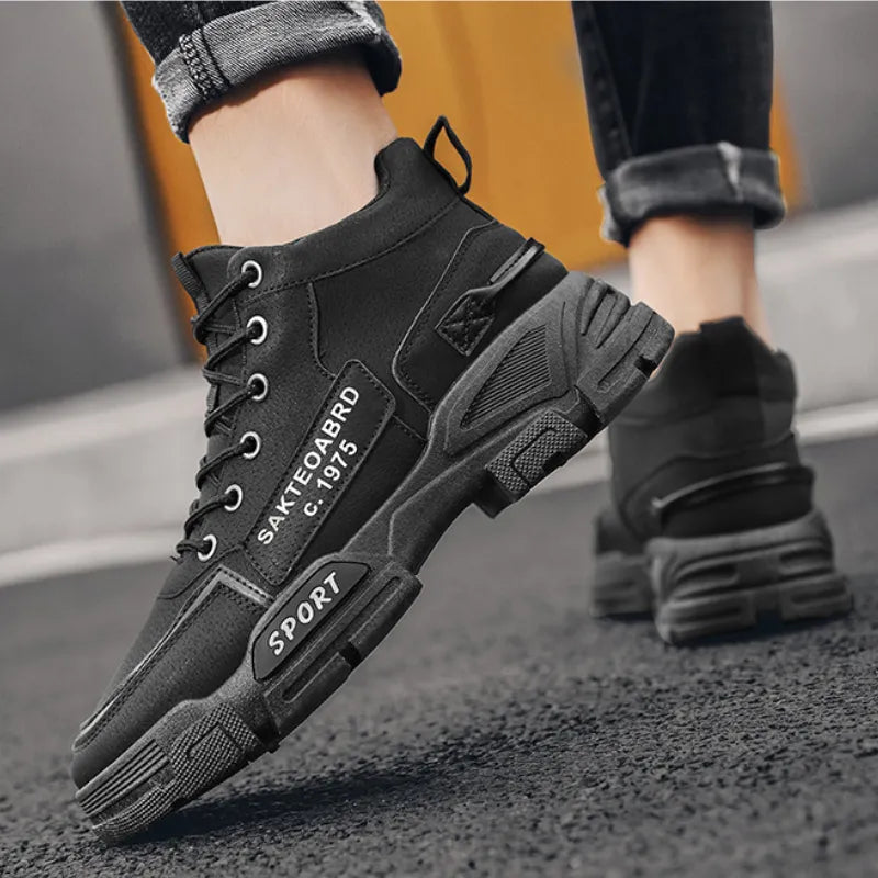 Men Boots Motorcycle Man Casual Toog Shoes Autumn High Top Sneakers Footwear atos De Hombre 43 / Khaki 