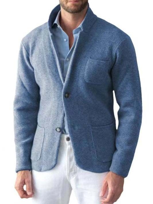 Men's Plus Size Stand Collar Long Sleeve Blazer Black / M 