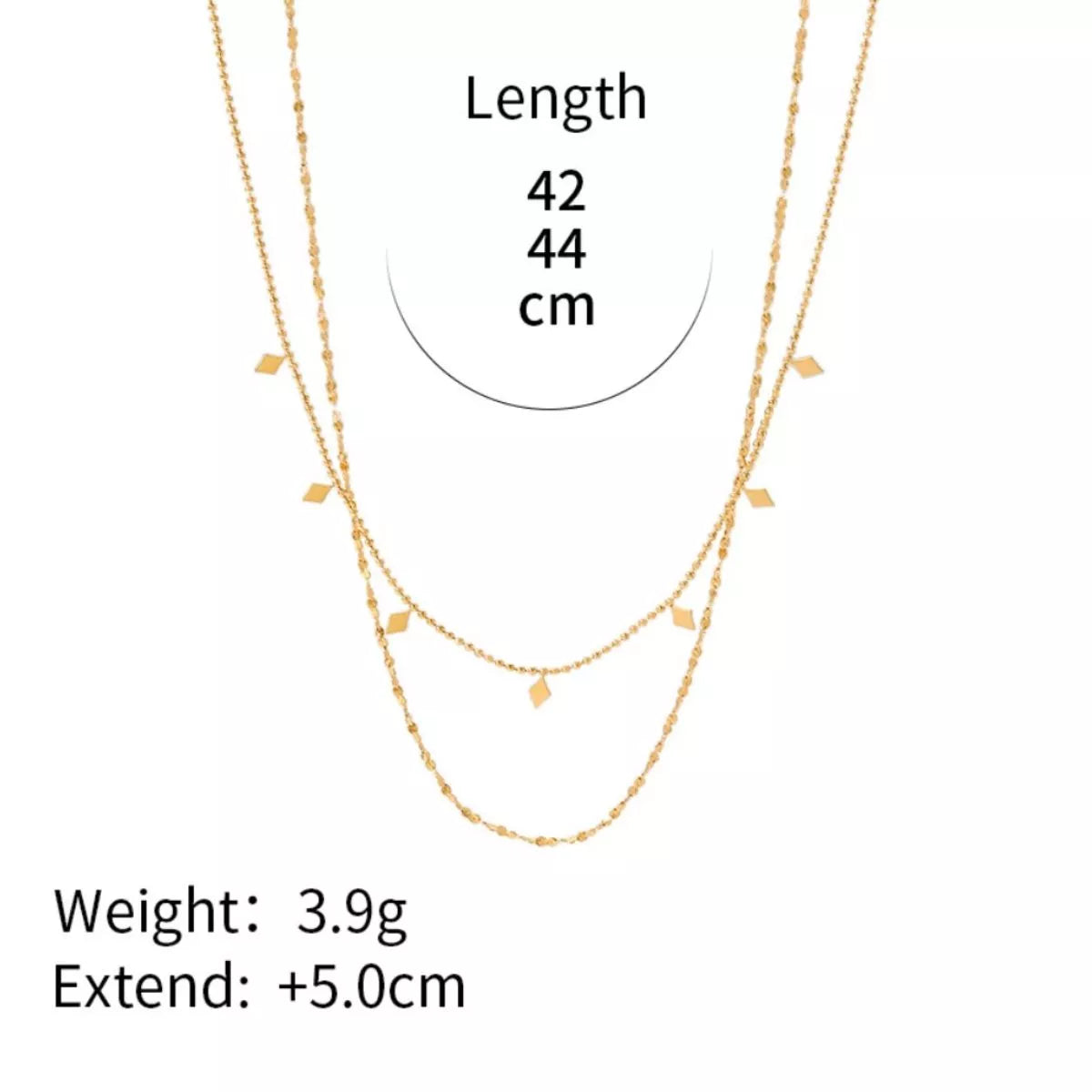 18K Gold-Plated Double Layered Necklace Gold / One Size 