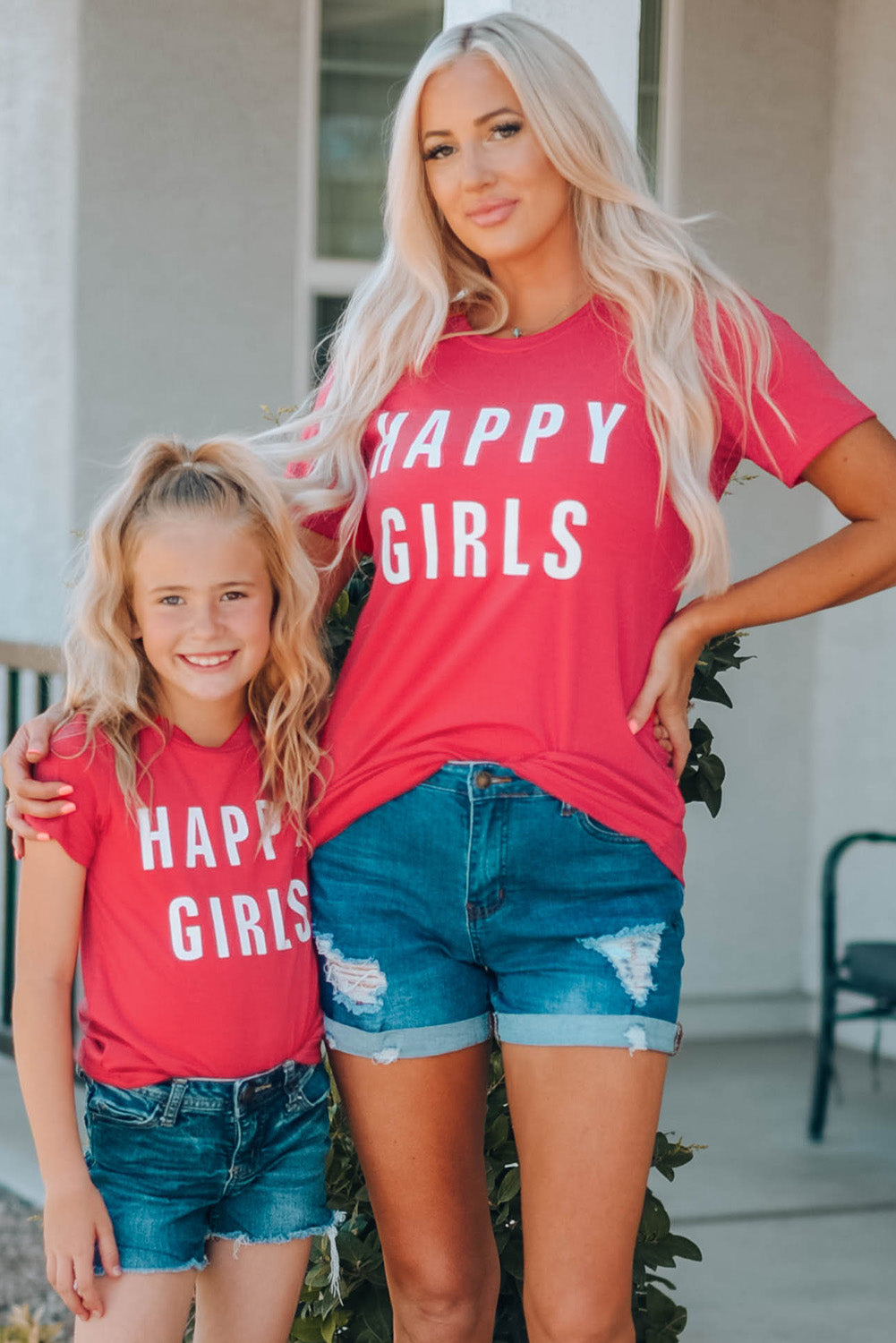 Girls Letter Graphic Short Sleeve T-Shirt Salmon / 6Y-7Y 