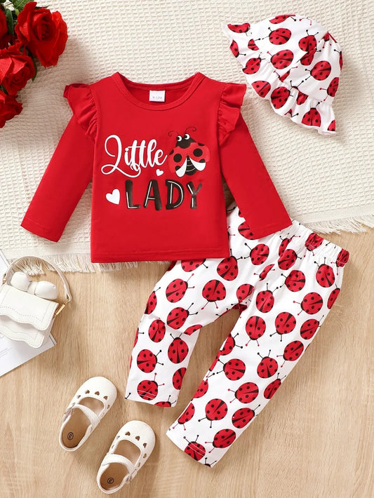 Children's Cartoon Top and Pants Set Red / 6-9M 