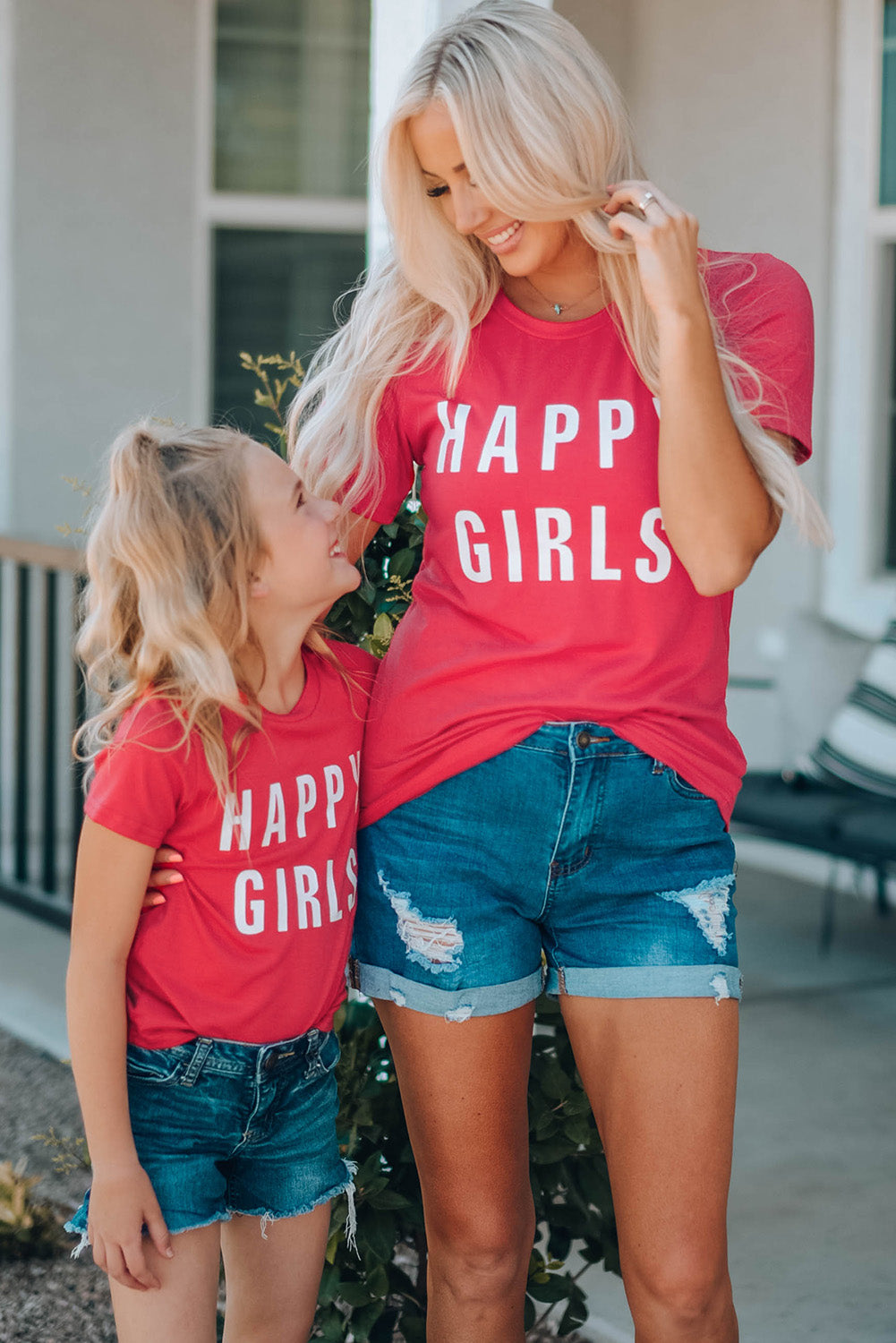 Girls Letter Graphic Short Sleeve T-Shirt Salmon / 6Y-7Y 