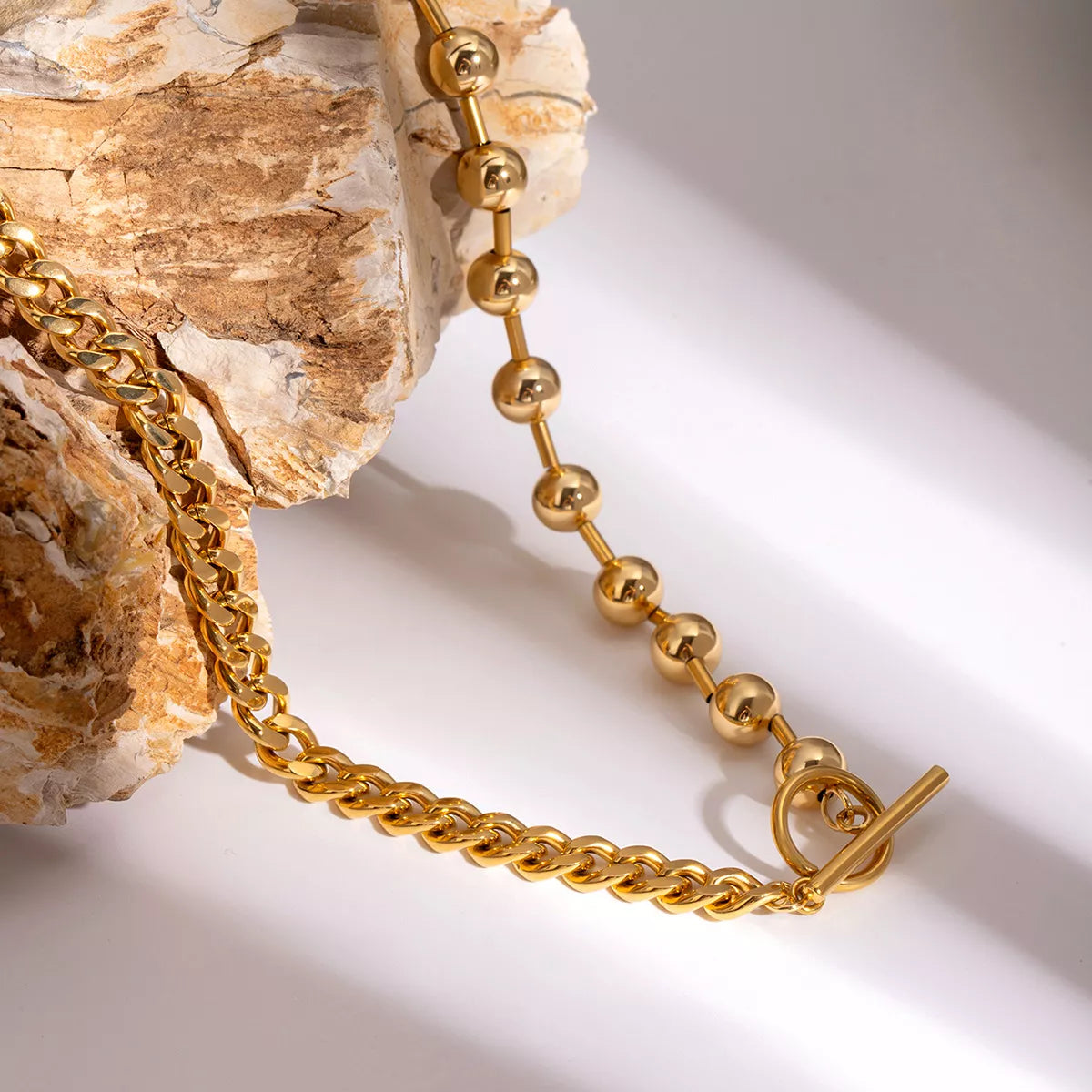 18K Gold-Plated Toggle Clasp Necklace Gold / One Size 