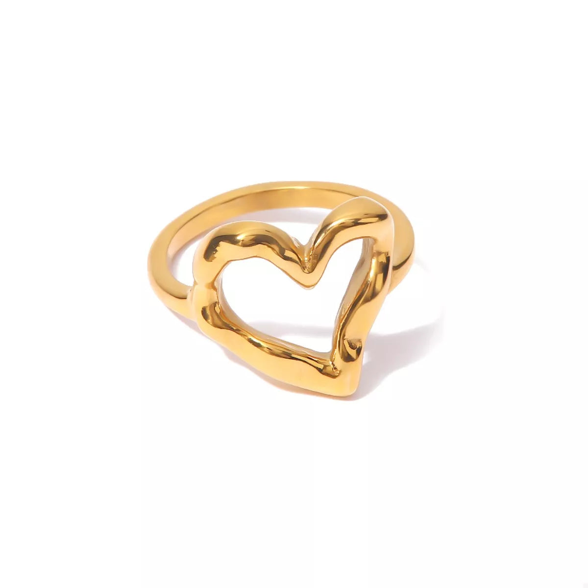 18K Gold-Plated Heart Ring Gold / 6 