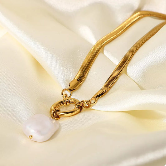 18K Gold-Plated Freshwater Pearl Pendant Necklace Gold / One Size 