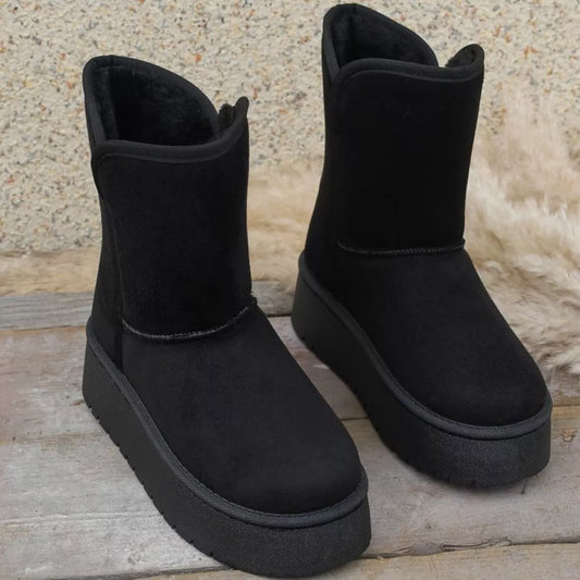 Round Toe Platform Boots Green / 36 