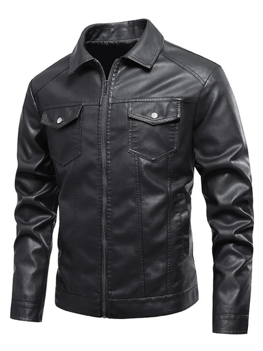 Men's Plus Size Zip Up Long Sleeve Jacket Black / L 