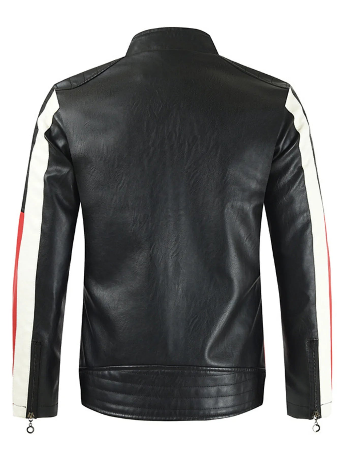 Men's Plus Size Contrast Zip Up Long Sleeve Jacket Coffee / M 