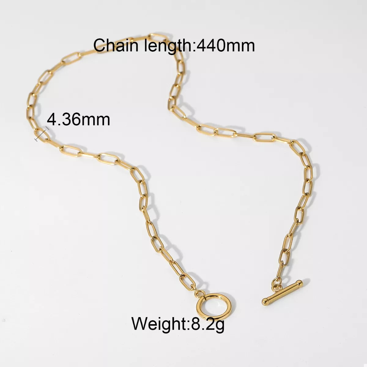 18K Gold-Plated Chain Link Toggle Clasp Necklace Gold / One Size 
