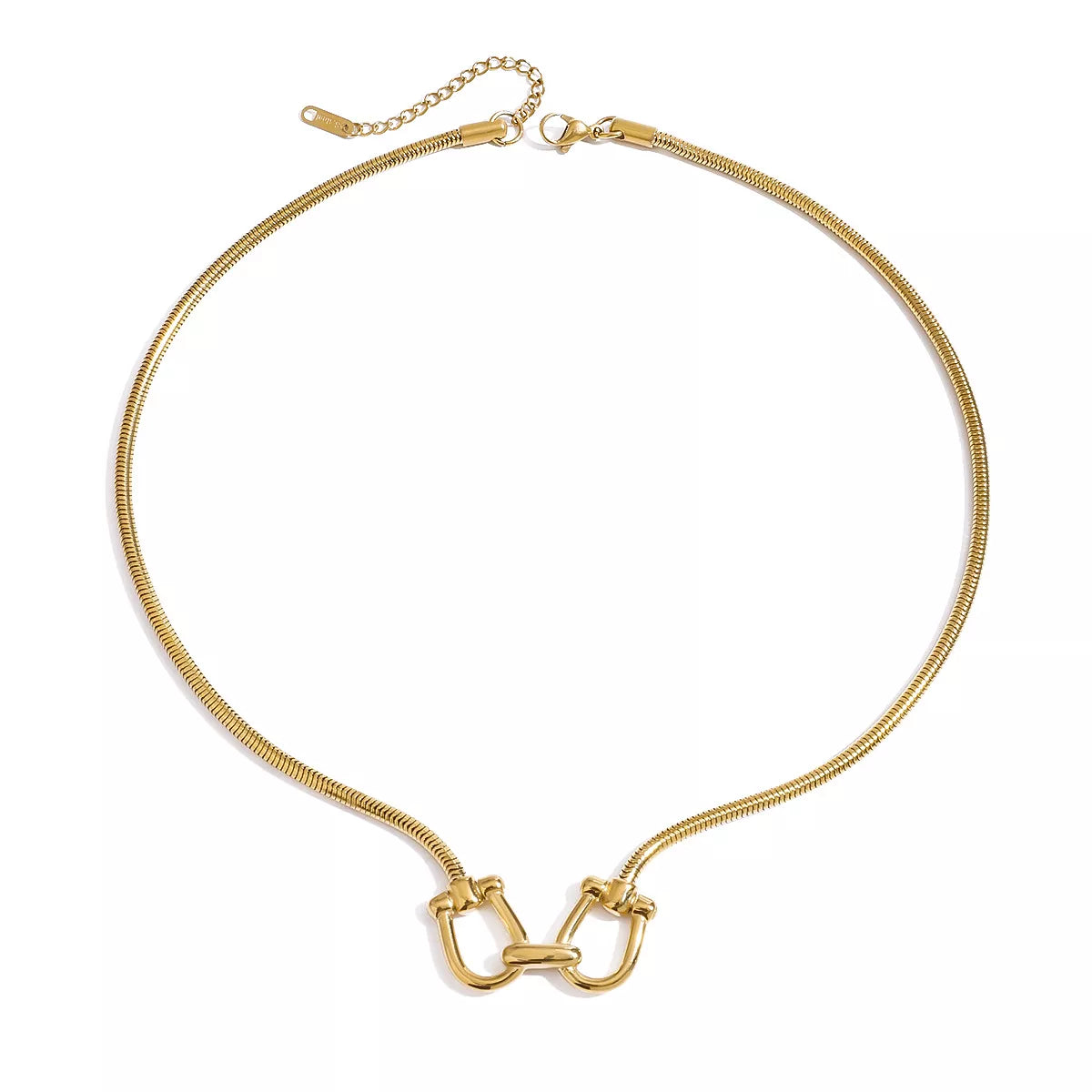 18K Gold-Plated Horseshoe Necklace Gold / One Size 