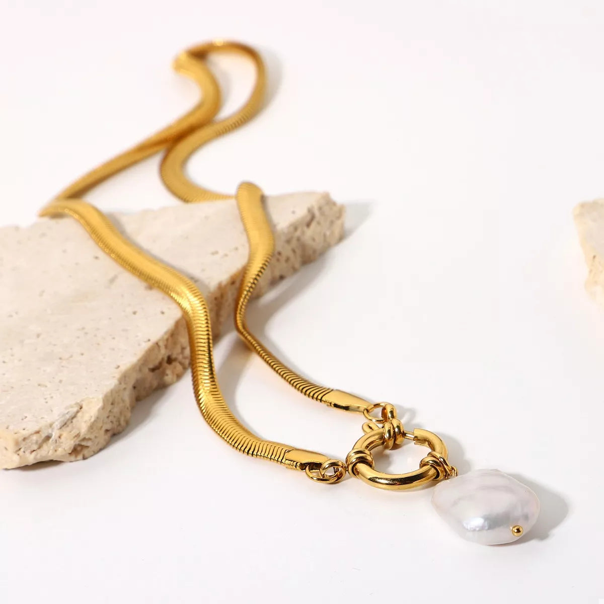 18K Gold-Plated Freshwater Pearl Pendant Necklace Gold / One Size 