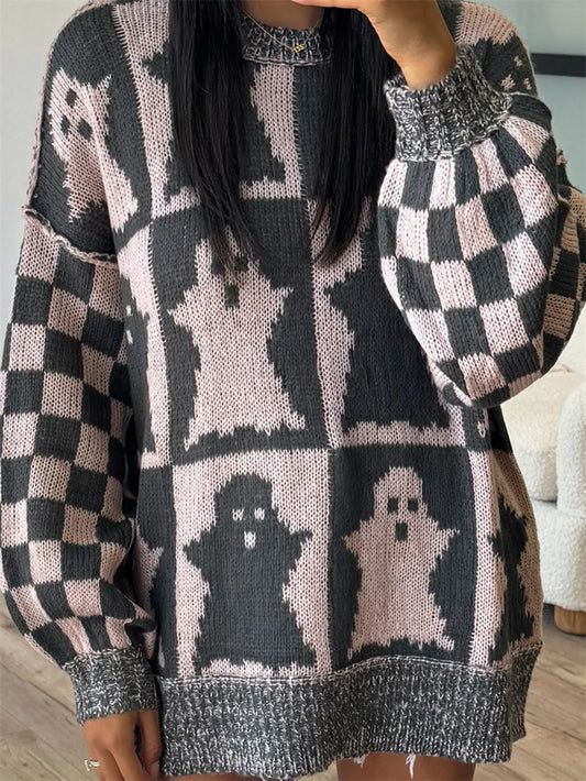 Ghost Dropped Shoulder Long Sleeve Sweater Dusty Pink / S 