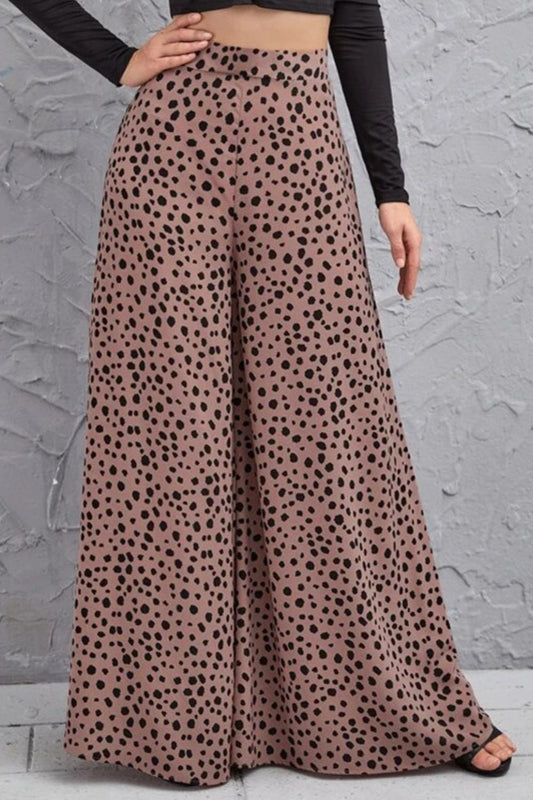 Animal Print High-Rise Culottes Dusty Pink / S 