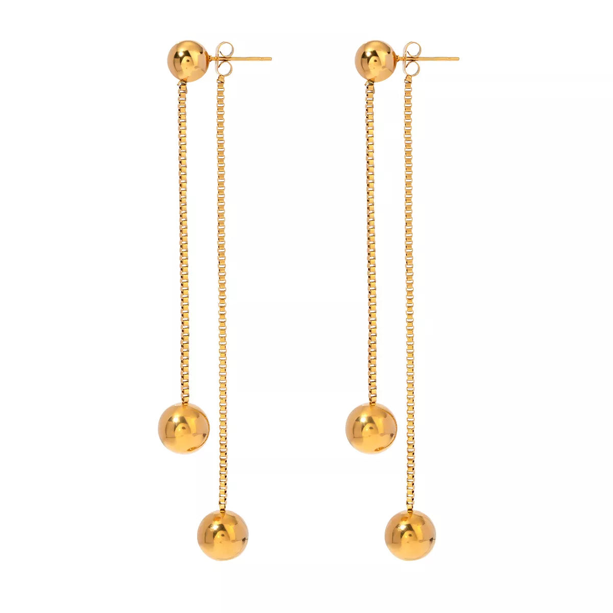 18K Gold-Plated Ball Drop Earrings Gold / One Size 