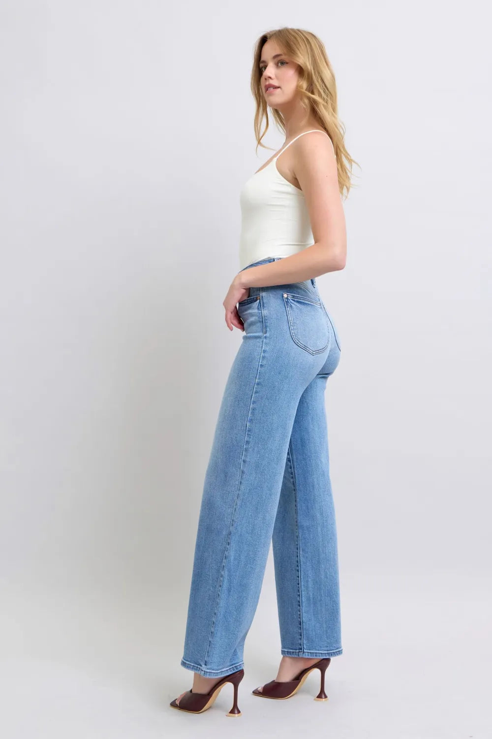 Judy Blue Full Size Wide Leg Jeans with Pockets Medium / 0(24) 