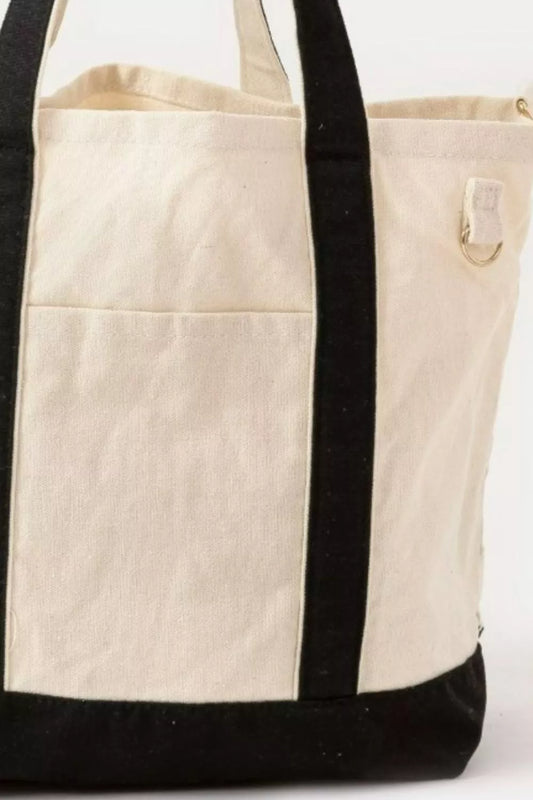 Fame Contrast Trim Tote Bag BK / One Size 