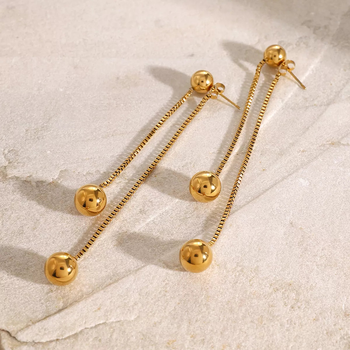 18K Gold-Plated Ball Drop Earrings Gold / One Size 