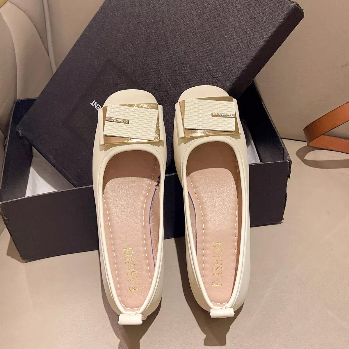 Round Toe Block Heels Slip-Ons Black / 35 