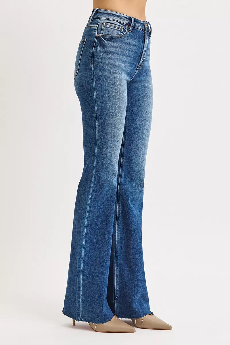 RISEN High Rise Flare Jeans DARK / 0 