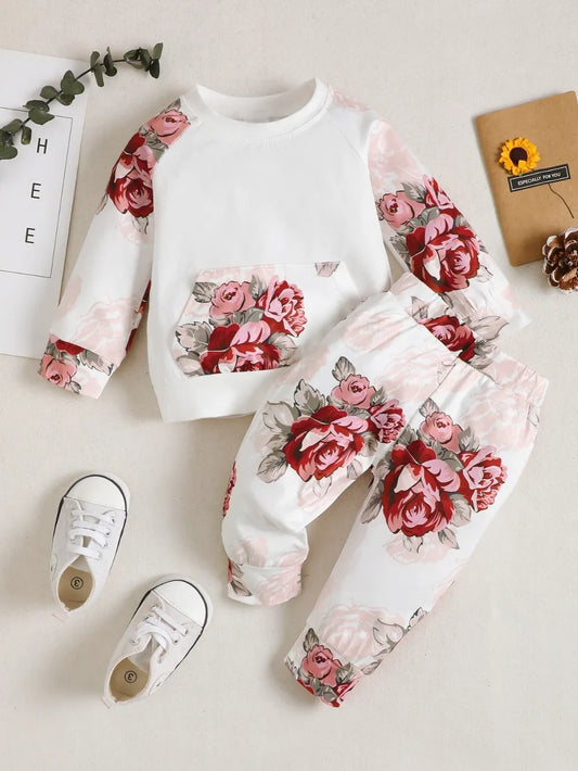Children's Floral Top and Pants Set Floral / 3-6M 