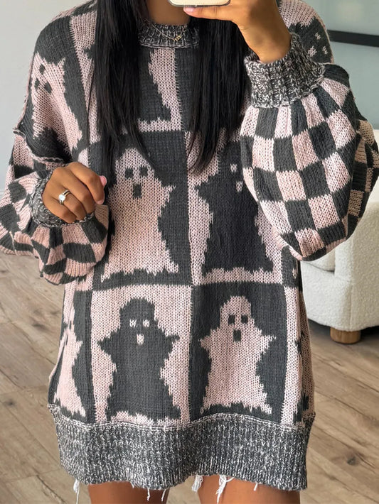 Ghost Dropped Shoulder Long Sleeve Sweater Dusty Pink / S 